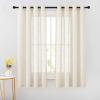 imageNICETOWN White Sheer Linen Curtains for Windows 84 inch Length Grommet Top Semi Sheer Vertical Drapes Privacy with Light Filter for BedroomLiving RoomSliding Door 52 inch Wide 2 PCsBeige