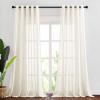imageNICETOWN White Sheer Linen Curtains for Windows 84 inch Length Grommet Top Semi Sheer Vertical Drapes Privacy with Light Filter for BedroomLiving RoomSliding Door 52 inch Wide 2 PCsNatural