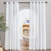 imageNICETOWN White Sheer Linen Curtains for Windows 84 inch Length Grommet Top Semi Sheer Vertical Drapes Privacy with Light Filter for BedroomLiving RoomSliding Door 52 inch Wide 2 PCsWhite