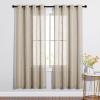 imageNICETOWN White Sheer Linen Curtains for Windows 84 inch Length Grommet Top Semi Sheer Vertical Drapes Privacy with Light Filter for BedroomLiving RoomSliding Door 52 inch Wide 2 PCsTaupe