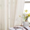 imageNICETOWN White Sheer Linen Curtains for Windows 84 inch Length Grommet Top Semi Sheer Vertical Drapes Privacy with Light Filter for BedroomLiving RoomSliding Door 52 inch Wide 2 PCsBeige