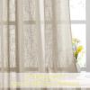 imageNICETOWN White Sheer Linen Curtains for Windows 84 inch Length Grommet Top Semi Sheer Vertical Drapes Privacy with Light Filter for BedroomLiving RoomSliding Door 52 inch Wide 2 PCsTaupe