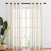 imageNICETOWN White Sheer Linen Curtains for Windows 84 inch Length Grommet Top Semi Sheer Vertical Drapes Privacy with Light Filter for BedroomLiving RoomSliding Door 52 inch Wide 2 PCsBeige