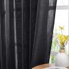 imageNICETOWN White Sheer Linen Curtains for Windows 84 inch Length Grommet Top Semi Sheer Vertical Drapes Privacy with Light Filter for BedroomLiving RoomSliding Door 52 inch Wide 2 PCsBlack
