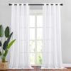 imageNICETOWN White Sheer Linen Curtains for Windows 84 inch Length Grommet Top Semi Sheer Vertical Drapes Privacy with Light Filter for BedroomLiving RoomSliding Door 52 inch Wide 2 PCsWhite
