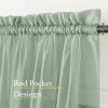 imageNICETOWN 4 Pieces Sheer White Curtains 84  Window Treatment Rod Pocket Tulle Voile DrapePanel Sets for Patio Door 4 Panels W60 x L84Sage Green