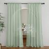 imageNICETOWN 4 Pieces Sheer White Curtains 84  Window Treatment Rod Pocket Tulle Voile DrapePanel Sets for Patio Door 4 Panels W60 x L84Sage Green