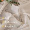 imageNICETOWN 4 Pieces Sheer White Curtains 84  Window Treatment Rod Pocket Tulle Voile DrapePanel Sets for Patio Door 4 Panels W60 x L84Taupe