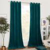 imageNICETOWN Black Velvet Blackout Curtains Patio Panels 96 inch Long Media Movie Theater Room Decor Energy  Efficient Velvet Woven Home Theater Eyelet Top Drapes for Living Room 1 Pair W52xL96Teal