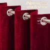imageNICETOWN Black Velvet Blackout Curtains Patio Panels 96 inch Long Media Movie Theater Room Decor Energy  Efficient Velvet Woven Home Theater Eyelet Top Drapes for Living Room 1 Pair W52xL96Red