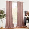 imageNICETOWN Black Velvet Blackout Curtains Patio Panels 96 inch Long Media Movie Theater Room Decor Energy  Efficient Velvet Woven Home Theater Eyelet Top Drapes for Living Room 1 Pair W52xL96Dusty Pink