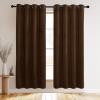 imageNICETOWN Black Velvet Blackout Curtains Patio Panels 96 inch Long Media Movie Theater Room Decor Energy  Efficient Velvet Woven Home Theater Eyelet Top Drapes for Living Room 1 Pair W52xL96Brown