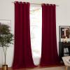 imageNICETOWN Black Velvet Blackout Curtains Patio Panels 96 inch Long Media Movie Theater Room Decor Energy  Efficient Velvet Woven Home Theater Eyelet Top Drapes for Living Room 1 Pair W52xL96Red