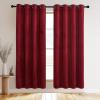imageNICETOWN Black Velvet Blackout Curtains Patio Panels 96 inch Long Media Movie Theater Room Decor Energy  Efficient Velvet Woven Home Theater Eyelet Top Drapes for Living Room 1 Pair W52xL96Red