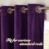 imageNICETOWN Black Velvet Blackout Curtains Patio Panels 96 inch Long Media Movie Theater Room Decor Energy  Efficient Velvet Woven Home Theater Eyelet Top Drapes for Living Room 1 Pair W52xL96Purple