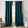 imageNICETOWN Black Velvet Blackout Curtains Patio Panels 96 inch Long Media Movie Theater Room Decor Energy  Efficient Velvet Woven Home Theater Eyelet Top Drapes for Living Room 1 Pair W52xL96Teal