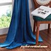 imageNICETOWN Black Velvet Blackout Curtains Patio Panels 96 inch Long Media Movie Theater Room Decor Energy  Efficient Velvet Woven Home Theater Eyelet Top Drapes for Living Room 1 Pair W52xL96Blue