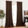 imageNICETOWN Black Velvet Blackout Curtains Patio Panels 96 inch Long Media Movie Theater Room Decor Energy  Efficient Velvet Woven Home Theater Eyelet Top Drapes for Living Room 1 Pair W52xL96Brown