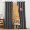 imageNICETOWN Fire Retardant Black Blackout Curtains 84 inch Length 2 Panels Set 52 x 84 Noise Reducing Drapes for Office Conference Room Light Blocking Privacy Window Treatment for Living Room Home DecorGrey