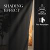 imageNICETOWN Fire Retardant Black Blackout Curtains 84 inch Length 2 Panels Set 52 x 84 Noise Reducing Drapes for Office Conference Room Light Blocking Privacy Window Treatment for Living Room Home DecorGrey