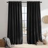 imageNICETOWN Halloween Black Blackout Living Room Curtains 84 inches Long Black Out Curtain Panels for Bedroom  Black Color W52 x L84 1 Pair Thermal Insulated Blackout Draperies Window Treatment