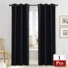 imageNICETOWN Halloween Soundproof Thermal Insulated Blackout Curtain Thermal Insulated Solid Grommet Room Darkening Drape for Dining Room Single Panel 42 inches by 84 inch Black