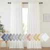 imageNICETOWN Linen Curtains for Windows 84 inch Length Rod Pocket ampamp Back Tab Semi Sheer Linen Curtains ampamp Drapes Privacy with Light Through for BedroomLiving Room Natural W52 x L84 2 PiecesIvory