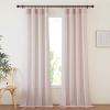 imageNICETOWN Linen Curtains for Windows 84 inch Length Rod Pocket ampamp Back Tab Semi Sheer Linen Curtains ampamp Drapes Privacy with Light Through for BedroomLiving Room Natural W52 x L84 2 PiecesBlush Pink