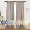 imageNICETOWN Linen Curtains for Windows 84 inch Length Rod Pocket ampamp Back Tab Semi Sheer Linen Curtains ampamp Drapes Privacy with Light Through for BedroomLiving Room Natural W52 x L84 2 PiecesBurlap