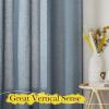 imageNICETOWN Linen Curtains for Windows 84 inch Length Rod Pocket ampamp Back Tab Semi Sheer Linen Curtains ampamp Drapes Privacy with Light Through for BedroomLiving Room Natural W52 x L84 2 PiecesStone Blue