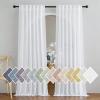 imageNICETOWN Linen Curtains for Windows 84 inch Length Rod Pocket ampamp Back Tab Semi Sheer Linen Curtains ampamp Drapes Privacy with Light Through for BedroomLiving Room Natural W52 x L84 2 PiecesWhite