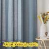 imageNICETOWN Linen Curtains for Windows 84 inch Length Rod Pocket ampamp Back Tab Semi Sheer Linen Curtains ampamp Drapes Privacy with Light Through for BedroomLiving Room Natural W52 x L84 2 PiecesStone Blue