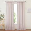 imageNICETOWN Linen Curtains for Windows 84 inch Length Rod Pocket ampamp Back Tab Semi Sheer Linen Curtains ampamp Drapes Privacy with Light Through for BedroomLiving Room Natural W52 x L84 2 PiecesBlush Pink