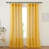 imageNICETOWN Linen Curtains for Windows 84 inch Length Rod Pocket ampamp Back Tab Semi Sheer Linen Curtains ampamp Drapes Privacy with Light Through for BedroomLiving Room Natural W52 x L84 2 PiecesGold