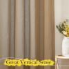 imageNICETOWN Linen Curtains for Windows 84 inch Length Rod Pocket ampamp Back Tab Semi Sheer Linen Curtains ampamp Drapes Privacy with Light Through for BedroomLiving Room Natural W52 x L84 2 PiecesCamel