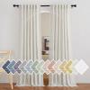 imageNICETOWN Linen Curtains for Windows 84 inch Length Rod Pocket ampamp Back Tab Semi Sheer Linen Curtains ampamp Drapes Privacy with Light Through for BedroomLiving Room Natural W52 x L84 2 PiecesNatural