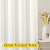 imageNICETOWN Linen Curtains for Windows 84 inch Length Rod Pocket ampamp Back Tab Semi Sheer Linen Curtains ampamp Drapes Privacy with Light Through for BedroomLiving Room Natural W52 x L84 2 PiecesIvory