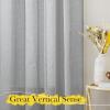 imageNICETOWN Linen Curtains for Windows 84 inch Length Rod Pocket ampamp Back Tab Semi Sheer Linen Curtains ampamp Drapes Privacy with Light Through for BedroomLiving Room Natural W52 x L84 2 PiecesGrey