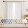 imageNICETOWN Linen Curtains for Windows 84 inch Length Rod Pocket ampamp Back Tab Semi Sheer Linen Curtains ampamp Drapes Privacy with Light Through for BedroomLiving Room Natural W52 x L84 2 PiecesNatural