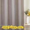 imageNICETOWN Linen Curtains for Windows 84 inch Length Rod Pocket ampamp Back Tab Semi Sheer Linen Curtains ampamp Drapes Privacy with Light Through for BedroomLiving Room Natural W52 x L84 2 PiecesBurlap