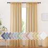 imageNICETOWN Linen Curtains for Windows 84 inch Length Rod Pocket ampamp Back Tab Semi Sheer Linen Curtains ampamp Drapes Privacy with Light Through for BedroomLiving Room Natural W52 x L84 2 PiecesDesert Yellow