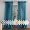 imageNICETOWN Linen Curtains for Windows 84 inch Length Rod Pocket ampamp Back Tab Semi Sheer Linen Curtains ampamp Drapes Privacy with Light Through for BedroomLiving Room Natural W52 x L84 2 PiecesPeacock Green