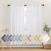 imageNICETOWN Linen Curtains for Windows 84 inch Length Rod Pocket ampamp Back Tab Semi Sheer Linen Curtains ampamp Drapes Privacy with Light Through for BedroomLiving Room Natural W52 x L84 2 PiecesWhite