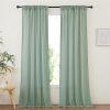 imageNICETOWN Linen Curtains for Windows 84 inch Length Rod Pocket ampamp Back Tab Semi Sheer Linen Curtains ampamp Drapes Privacy with Light Through for BedroomLiving Room Natural W52 x L84 2 PiecesOlive Green