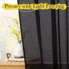 imageNICETOWN Linen Curtains for Windows 84 inch Length Rod Pocket ampamp Back Tab Semi Sheer Linen Curtains ampamp Drapes Privacy with Light Through for BedroomLiving Room Natural W52 x L84 2 PiecesBlack