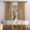 imageNICETOWN Linen Curtains for Windows 84 inch Length Rod Pocket ampamp Back Tab Semi Sheer Linen Curtains ampamp Drapes Privacy with Light Through for BedroomLiving Room Natural W52 x L84 2 PiecesCamel