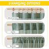 imageNICETOWN Linen Curtains for Windows 84 inch Length Rod Pocket ampamp Back Tab Semi Sheer Linen Curtains ampamp Drapes Privacy with Light Through for BedroomLiving Room Natural W52 x L84 2 PiecesOlive Green
