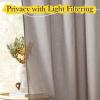 imageNICETOWN Linen Curtains for Windows 84 inch Length Rod Pocket ampamp Back Tab Semi Sheer Linen Curtains ampamp Drapes Privacy with Light Through for BedroomLiving Room Natural W52 x L84 2 PiecesBurlap