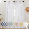 imageNICETOWN Linen Curtains for Windows 84 inch Length Rod Pocket ampamp Back Tab Semi Sheer Linen Curtains ampamp Drapes Privacy with Light Through for BedroomLiving Room Natural W52 x L84 2 PiecesWhite