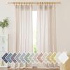 imageNICETOWN Linen Curtains for Windows 84 inch Length Rod Pocket ampamp Back Tab Semi Sheer Linen Curtains ampamp Drapes Privacy with Light Through for BedroomLiving Room Natural W52 x L84 2 PiecesBeige